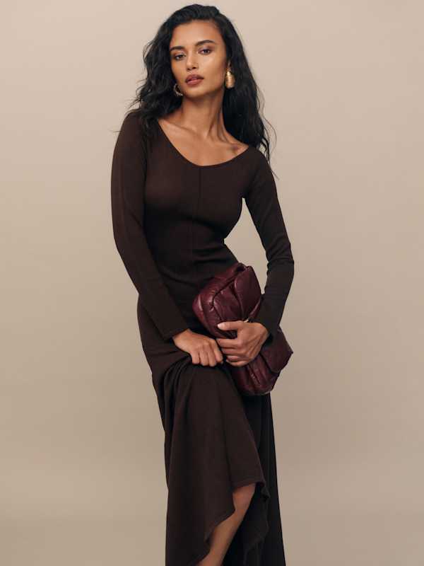 Livia Regenerative Merino Sweater Dress - Mole